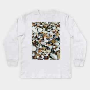 Pebbles on Bridlington Beach, Yorkshire, England Kids Long Sleeve T-Shirt